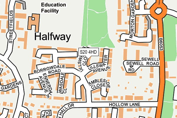 S20 4HD map - OS OpenMap – Local (Ordnance Survey)