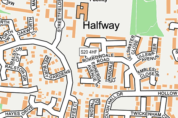 S20 4HF map - OS OpenMap – Local (Ordnance Survey)