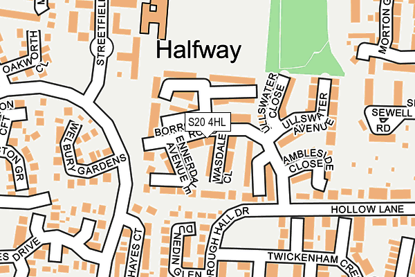 S20 4HL map - OS OpenMap – Local (Ordnance Survey)