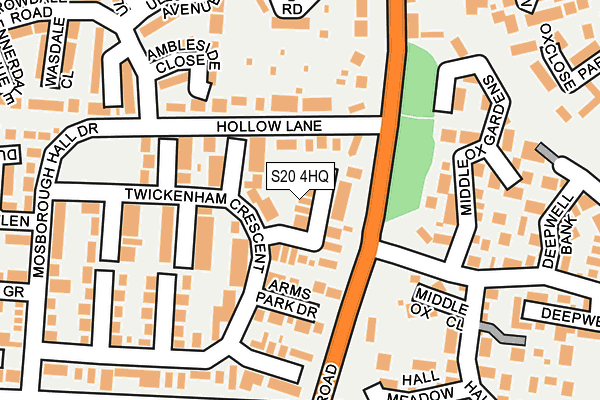S20 4HQ map - OS OpenMap – Local (Ordnance Survey)