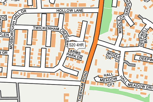 S20 4HR map - OS OpenMap – Local (Ordnance Survey)
