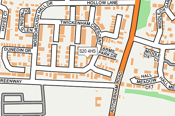 S20 4HS map - OS OpenMap – Local (Ordnance Survey)