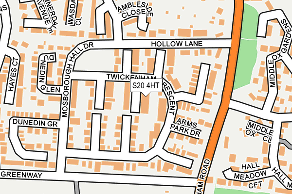 S20 4HT map - OS OpenMap – Local (Ordnance Survey)