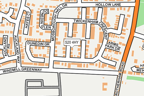 S20 4HY map - OS OpenMap – Local (Ordnance Survey)