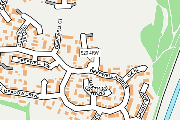 S20 4RW map - OS OpenMap – Local (Ordnance Survey)