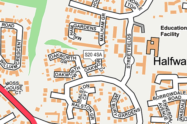 S20 4SA map - OS OpenMap – Local (Ordnance Survey)