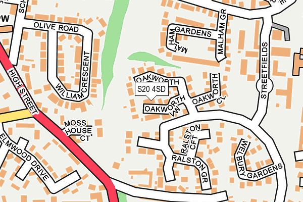 S20 4SD map - OS OpenMap – Local (Ordnance Survey)