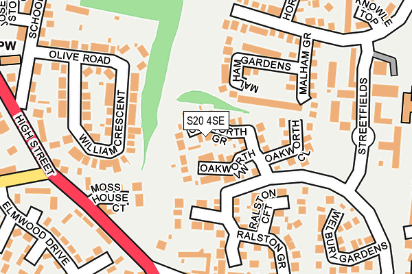 S20 4SE map - OS OpenMap – Local (Ordnance Survey)