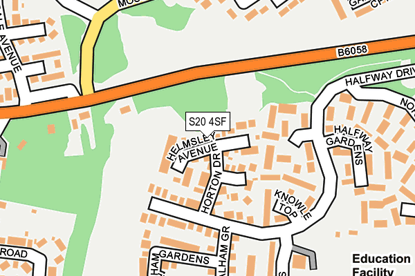 S20 4SF map - OS OpenMap – Local (Ordnance Survey)