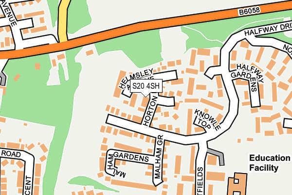S20 4SH map - OS OpenMap – Local (Ordnance Survey)