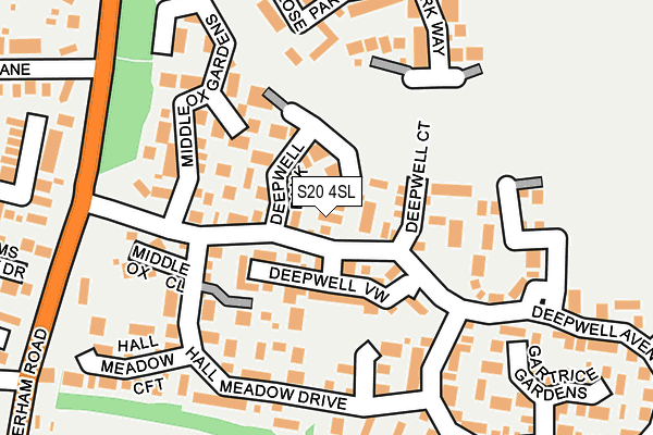 S20 4SL map - OS OpenMap – Local (Ordnance Survey)