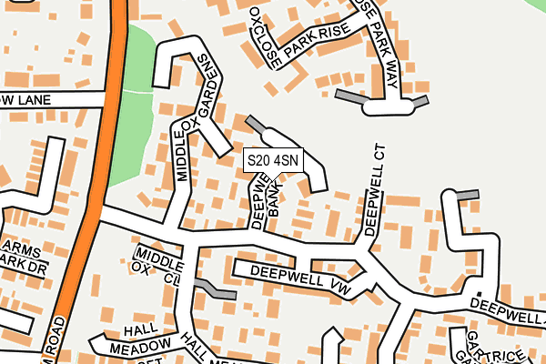 S20 4SN map - OS OpenMap – Local (Ordnance Survey)