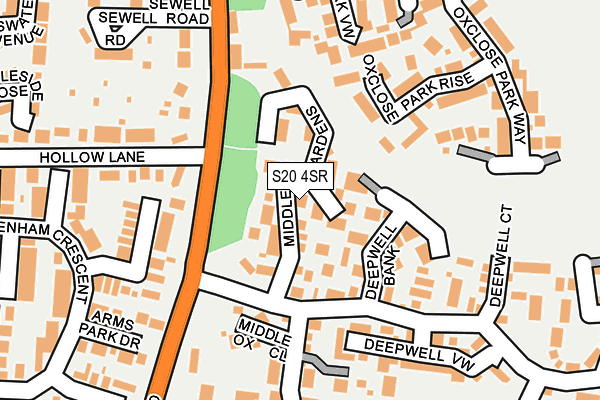 S20 4SR map - OS OpenMap – Local (Ordnance Survey)