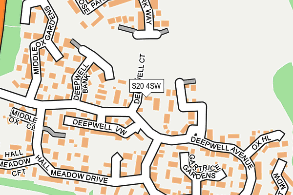 S20 4SW map - OS OpenMap – Local (Ordnance Survey)