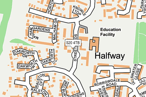S20 4TB map - OS OpenMap – Local (Ordnance Survey)