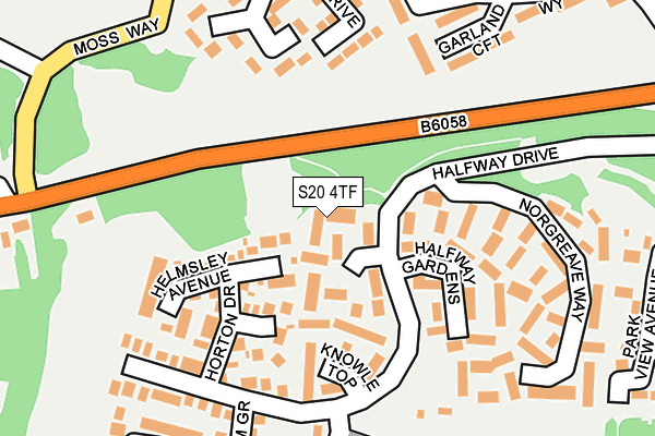 S20 4TF map - OS OpenMap – Local (Ordnance Survey)