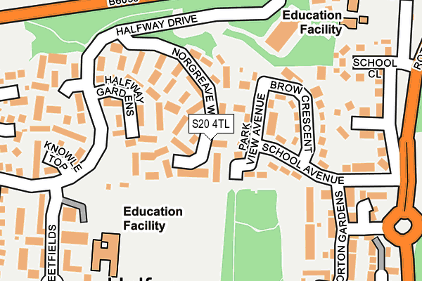S20 4TL map - OS OpenMap – Local (Ordnance Survey)