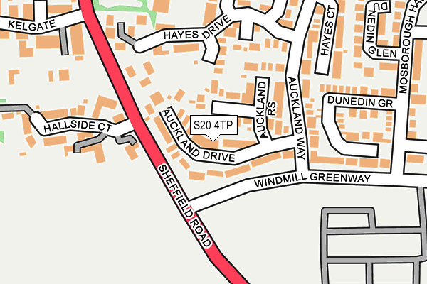 S20 4TP map - OS OpenMap – Local (Ordnance Survey)