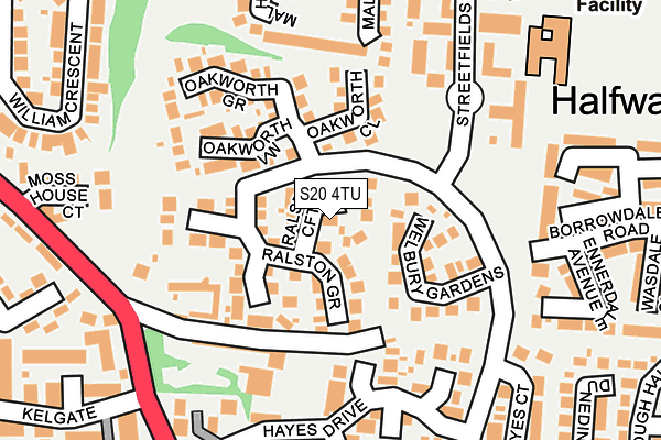 S20 4TU map - OS OpenMap – Local (Ordnance Survey)