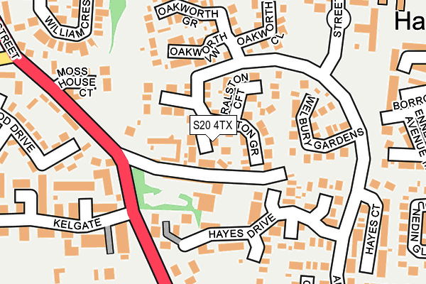 S20 4TX map - OS OpenMap – Local (Ordnance Survey)