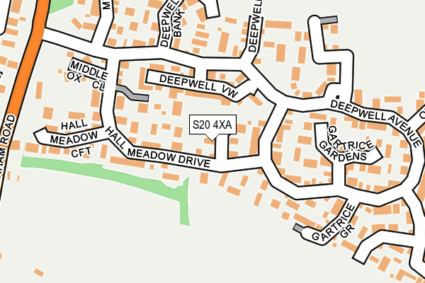 S20 4XA map - OS OpenMap – Local (Ordnance Survey)
