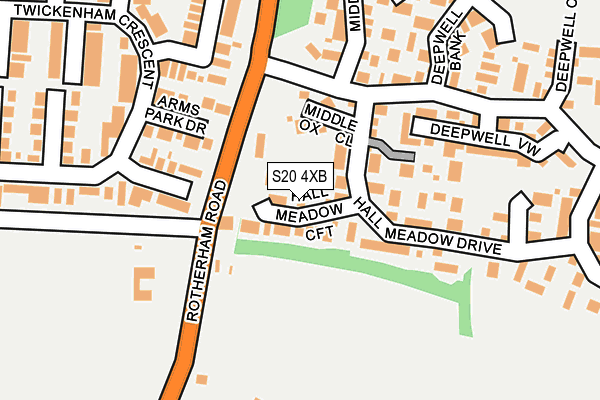 S20 4XB map - OS OpenMap – Local (Ordnance Survey)