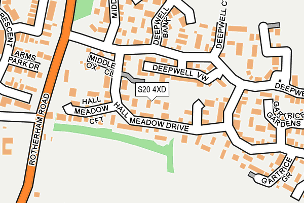 S20 4XD map - OS OpenMap – Local (Ordnance Survey)