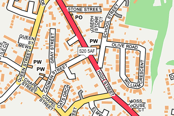 S20 5AF map - OS OpenMap – Local (Ordnance Survey)