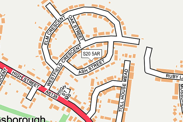 S20 5AR map - OS OpenMap – Local (Ordnance Survey)