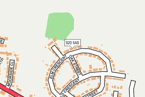 S20 5AS map - OS OpenMap – Local (Ordnance Survey)