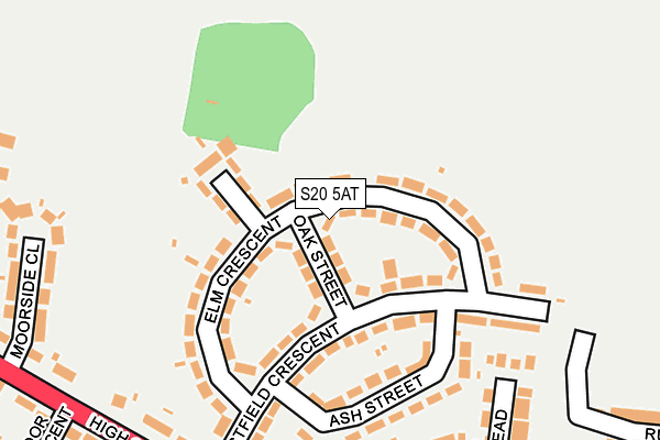 S20 5AT map - OS OpenMap – Local (Ordnance Survey)