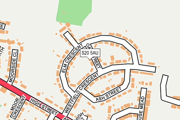 S20 5AU map - OS OpenMap – Local (Ordnance Survey)