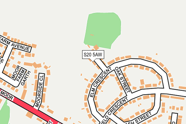 S20 5AW map - OS OpenMap – Local (Ordnance Survey)