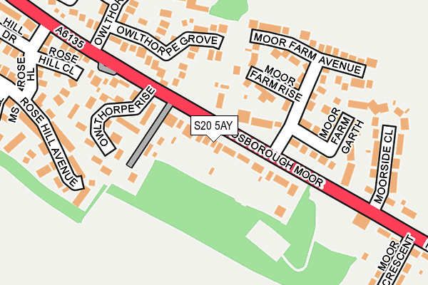 S20 5AY map - OS OpenMap – Local (Ordnance Survey)