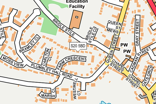 S20 5BD map - OS OpenMap – Local (Ordnance Survey)