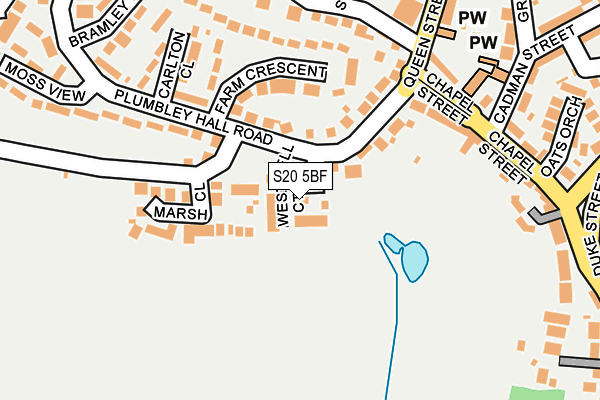 S20 5BF map - OS OpenMap – Local (Ordnance Survey)