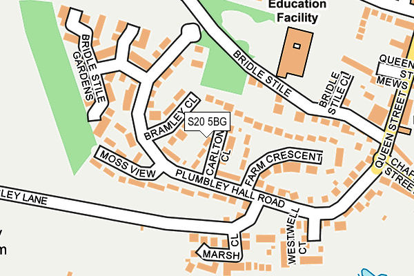 S20 5BG map - OS OpenMap – Local (Ordnance Survey)