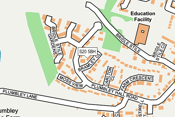 S20 5BH map - OS OpenMap – Local (Ordnance Survey)