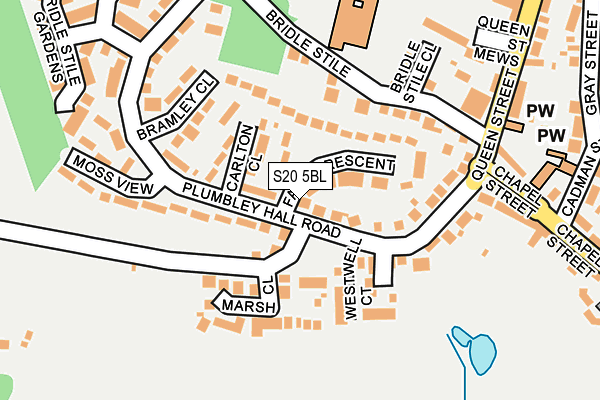 S20 5BL map - OS OpenMap – Local (Ordnance Survey)