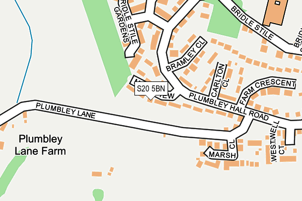 S20 5BN map - OS OpenMap – Local (Ordnance Survey)