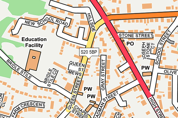 S20 5BP map - OS OpenMap – Local (Ordnance Survey)