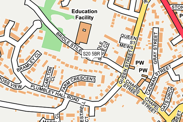 S20 5BR map - OS OpenMap – Local (Ordnance Survey)