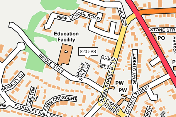 S20 5BS map - OS OpenMap – Local (Ordnance Survey)