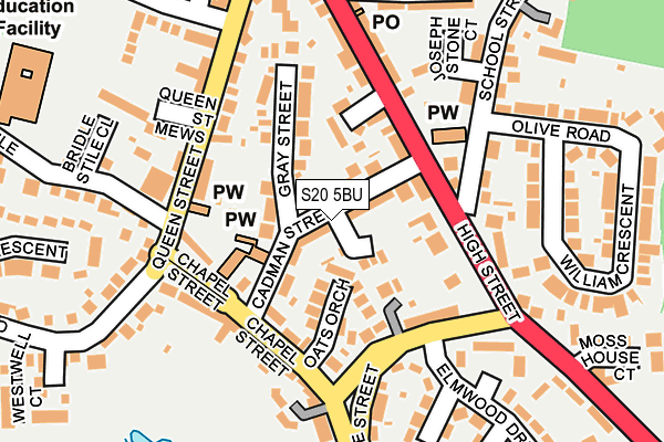 S20 5BU map - OS OpenMap – Local (Ordnance Survey)