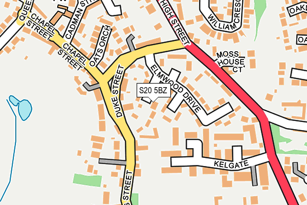 S20 5BZ map - OS OpenMap – Local (Ordnance Survey)