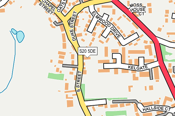 S20 5DE map - OS OpenMap – Local (Ordnance Survey)