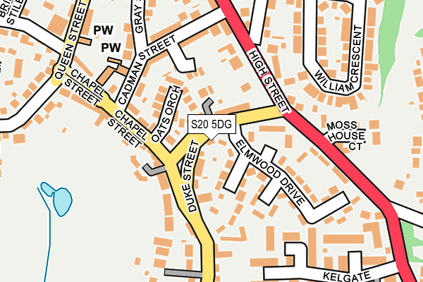 S20 5DG map - OS OpenMap – Local (Ordnance Survey)