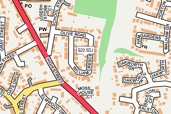 S20 5DJ map - OS OpenMap – Local (Ordnance Survey)