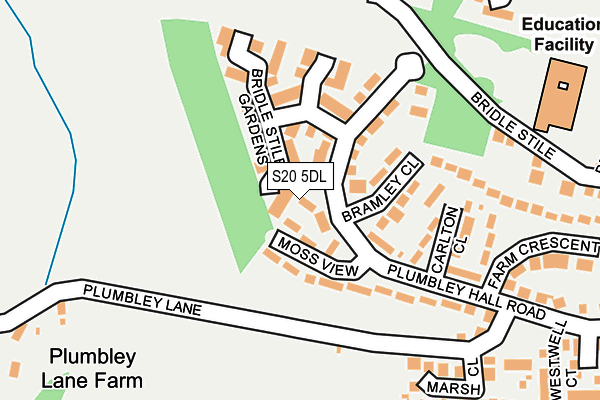 S20 5DL map - OS OpenMap – Local (Ordnance Survey)