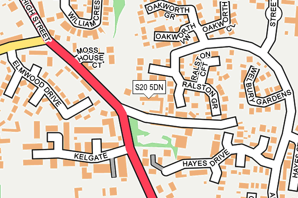 S20 5DN map - OS OpenMap – Local (Ordnance Survey)